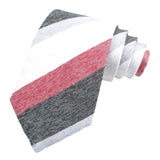 Gray Red Striped Necktie