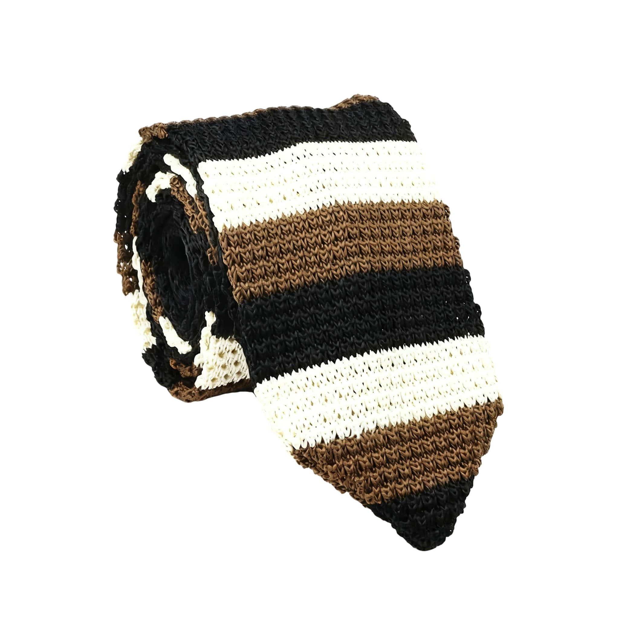 Brown Black Striped Necktie