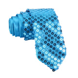 Sky Blue Black Sequin Necktie