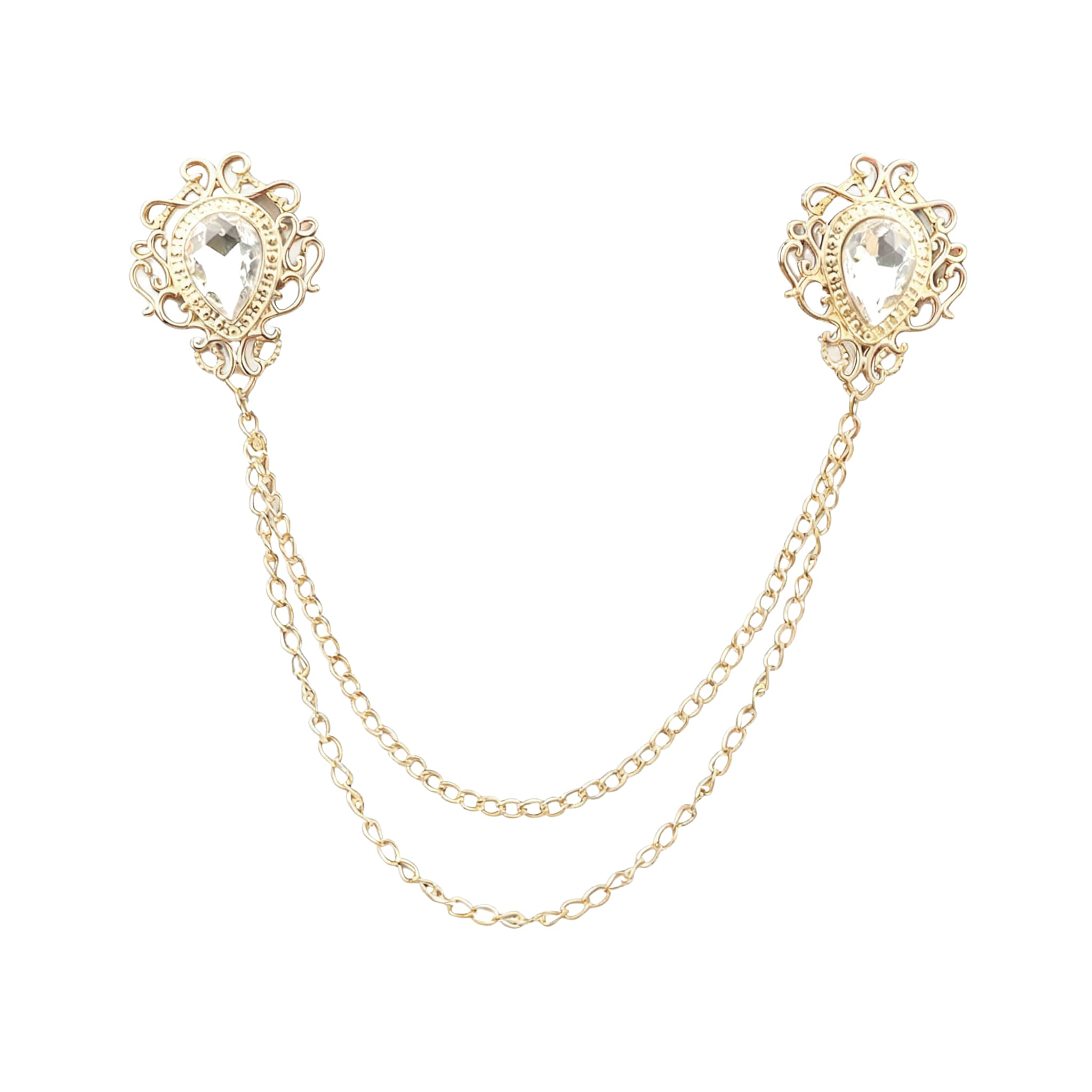 Gold White Rhinestone Accessorie