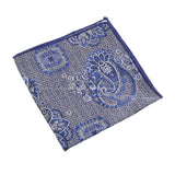 Blue White Paisley Pocket Square