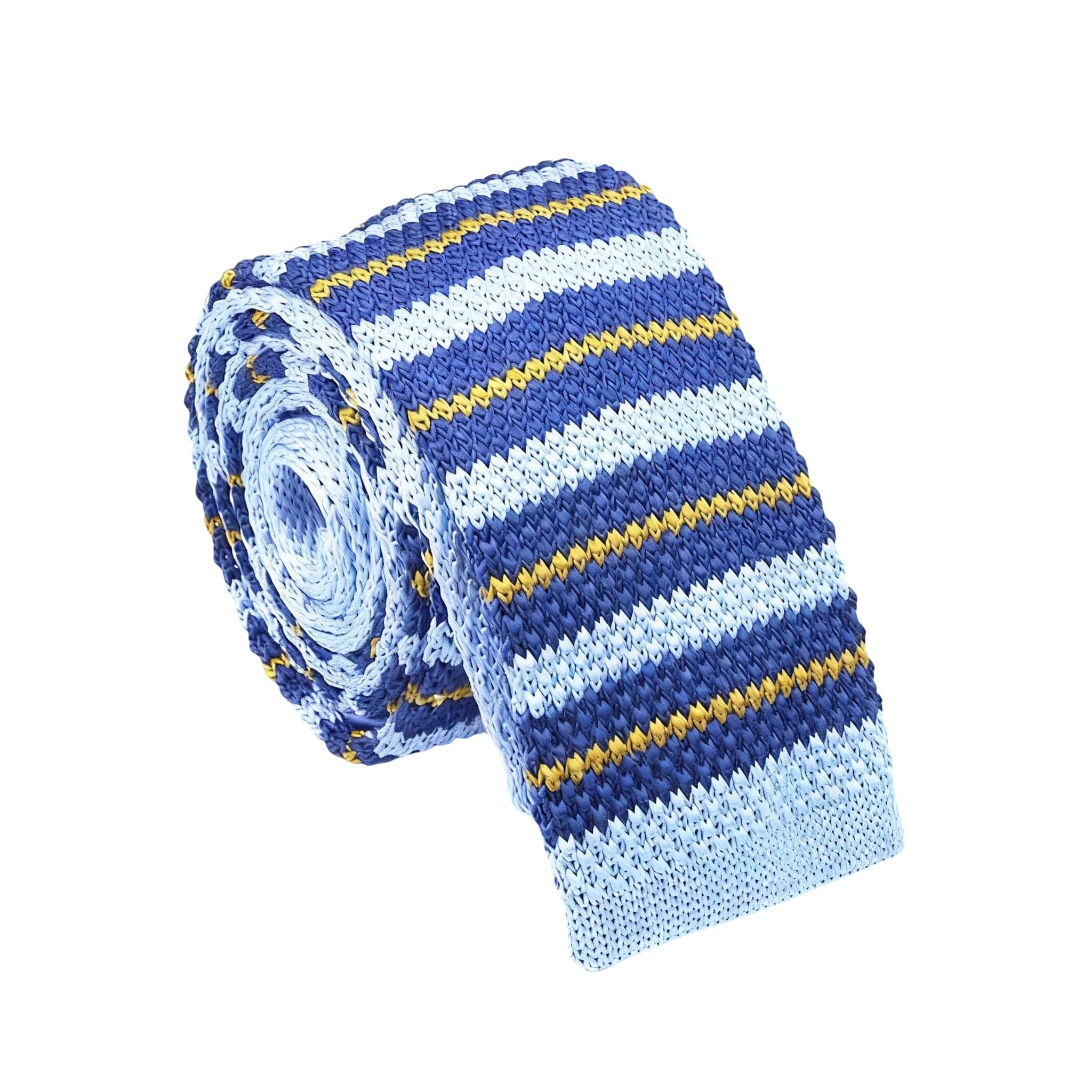 Blue Yellow Striped Necktie