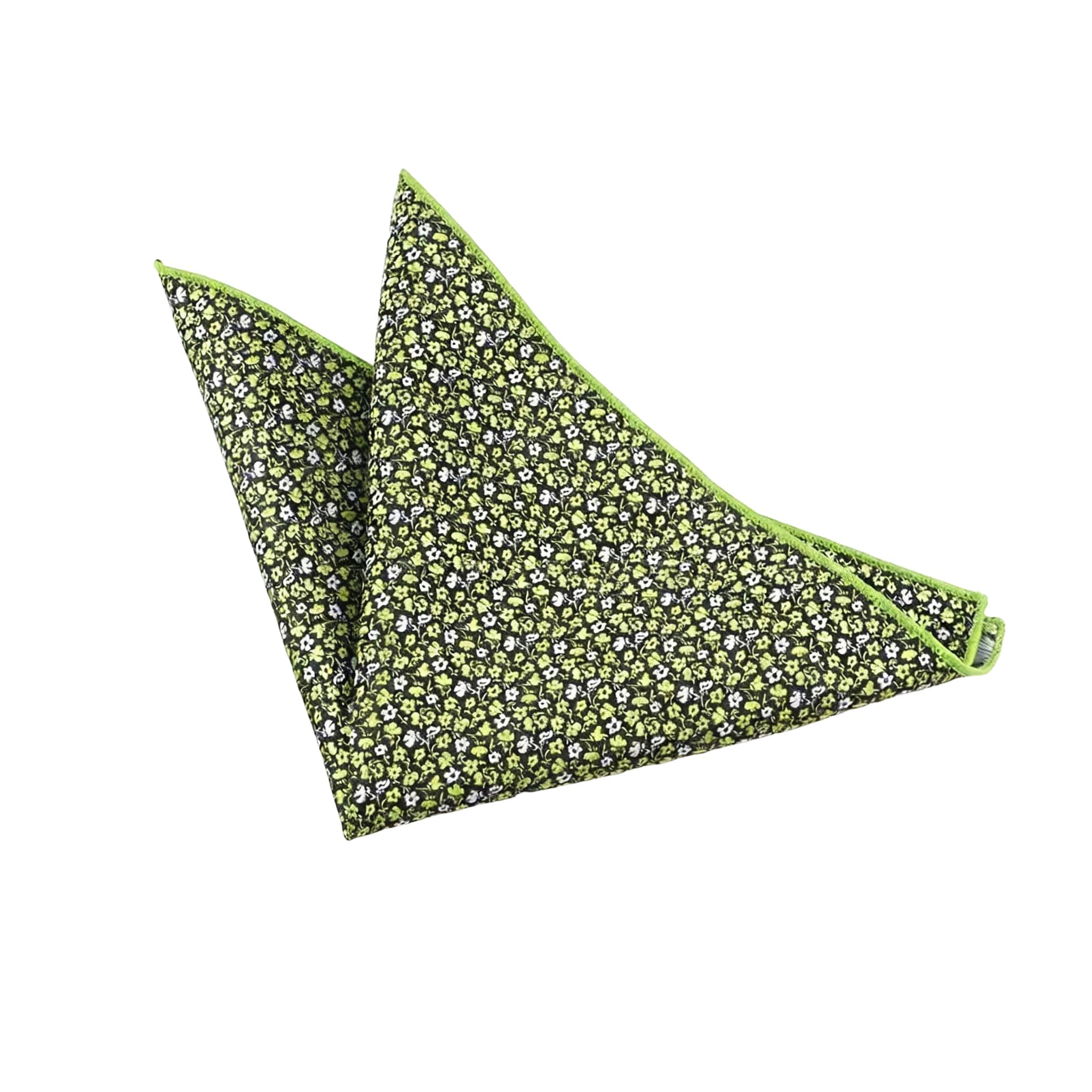 Black White Floral Pocket Square