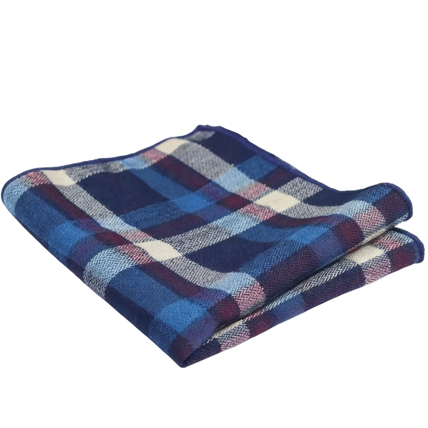 Blue with Red Plaid Pocket Square