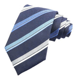 Navy Blue White Striped Necktie