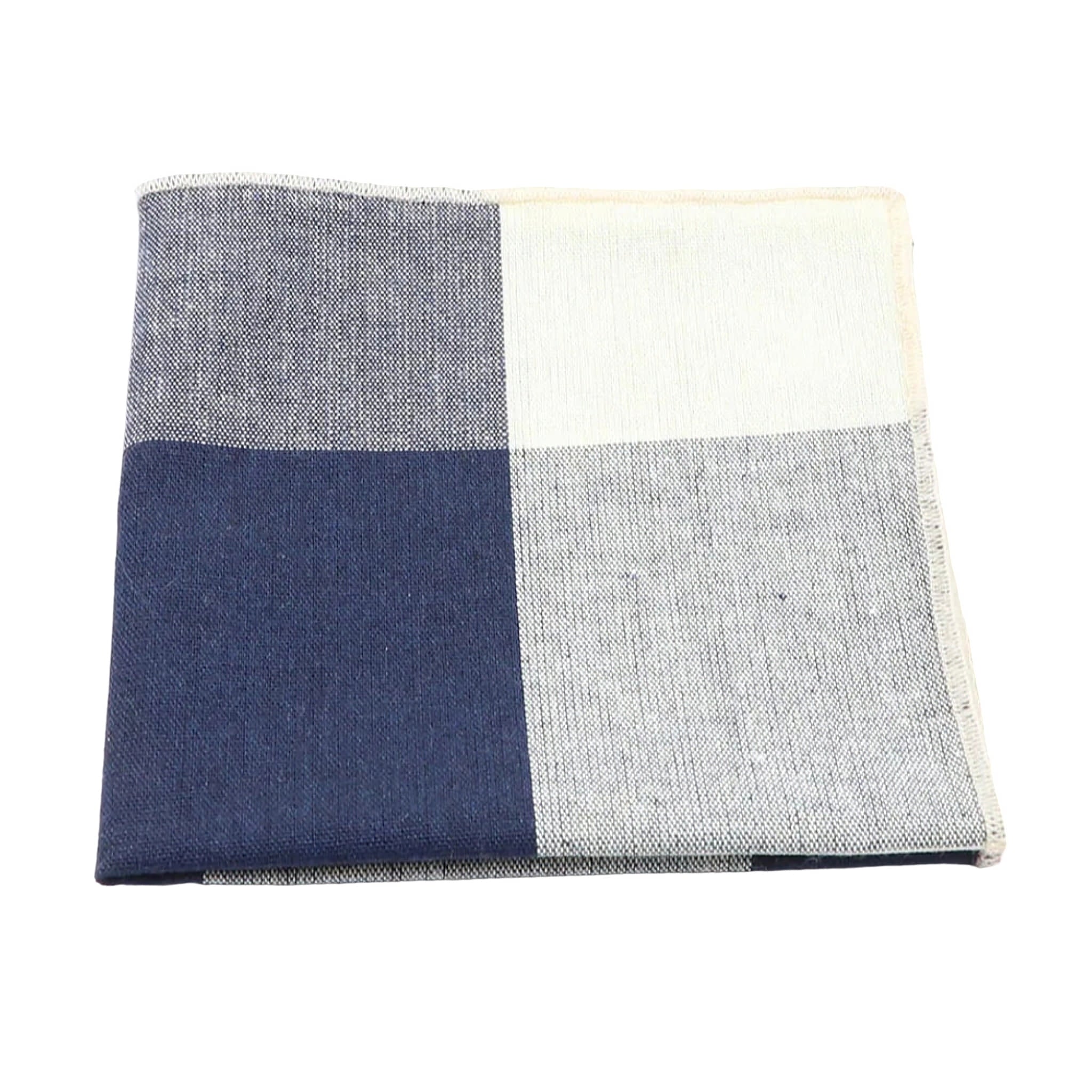 White Blue Plaid Pocket Square