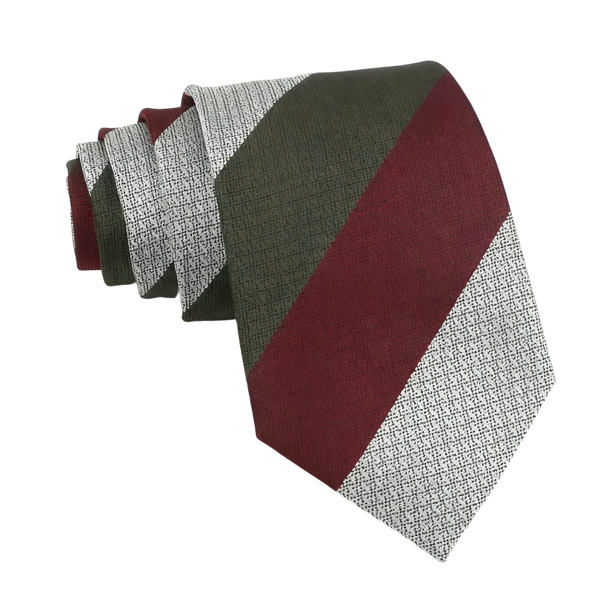 Burgundy Gray Striped Necktie
