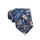 Navy Blue Yellow Paisley Necktie