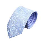 Light Blue White Paisley Necktie