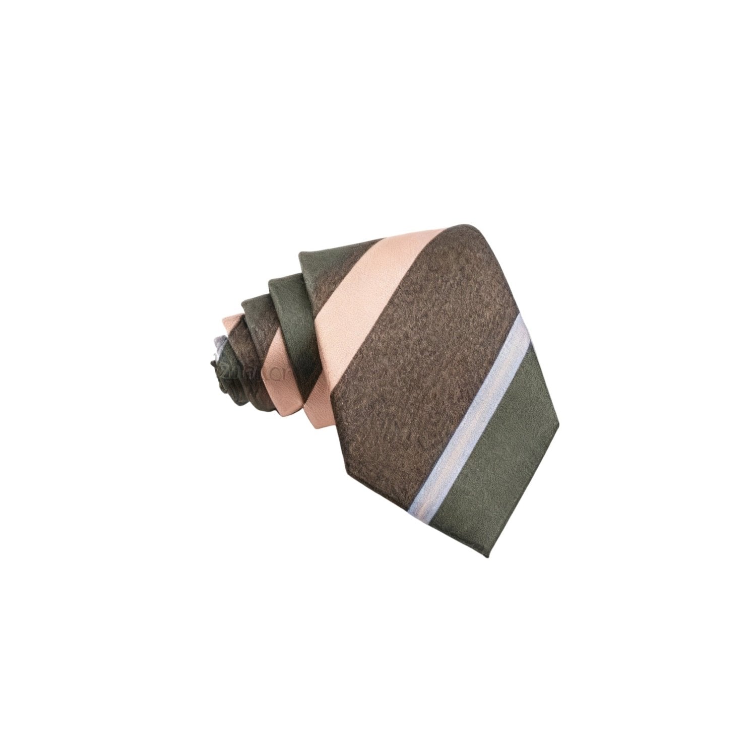 Dark Brown With Pink & Blue Stripes Necktie