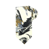 Off White Black Abstract Necktie