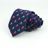 Navy Blue With Red And Green Santa Hat Necktie