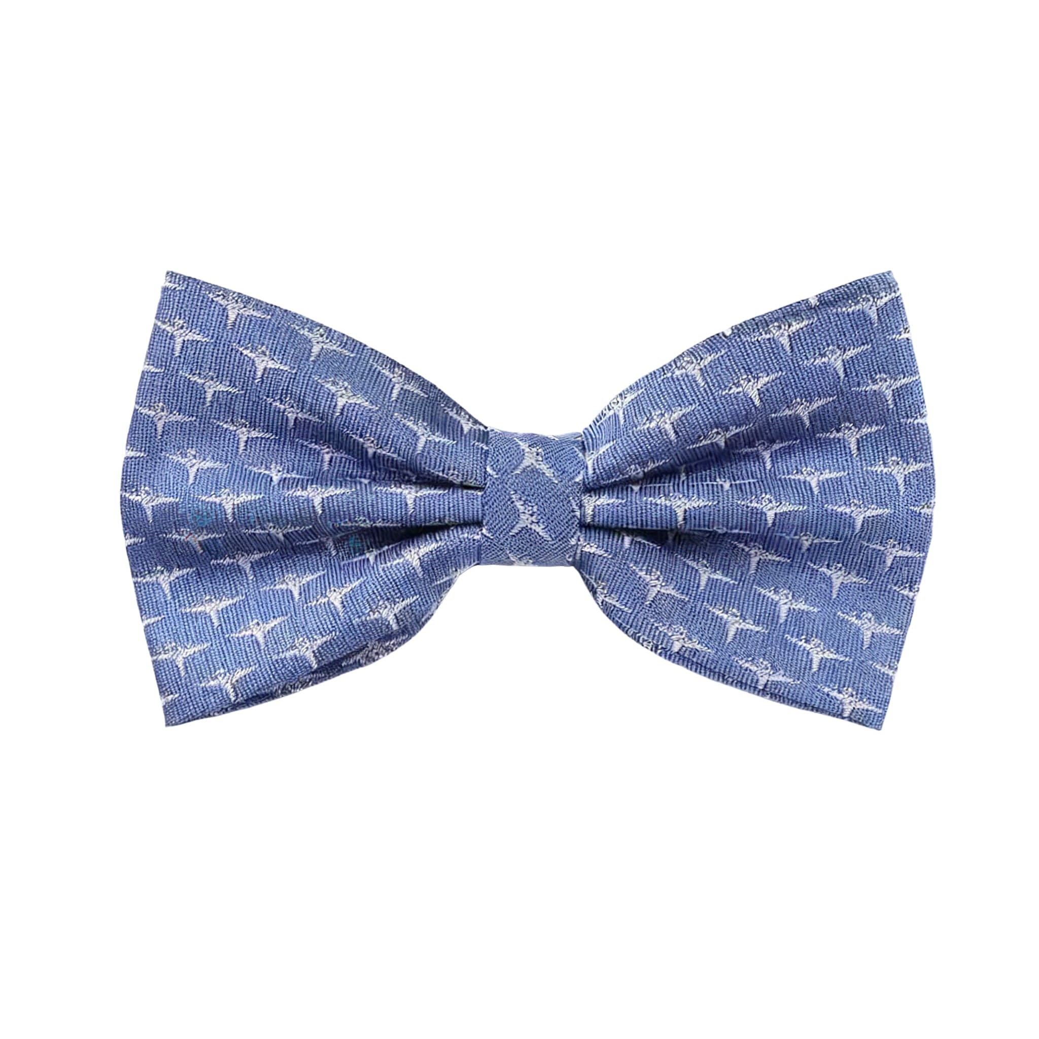 Silver Mustache Bow Tie
