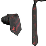 Black Red Floral Necktie