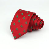 Red With Green Christmas Tree Necktie