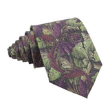 Green Purple Leaf Necktie