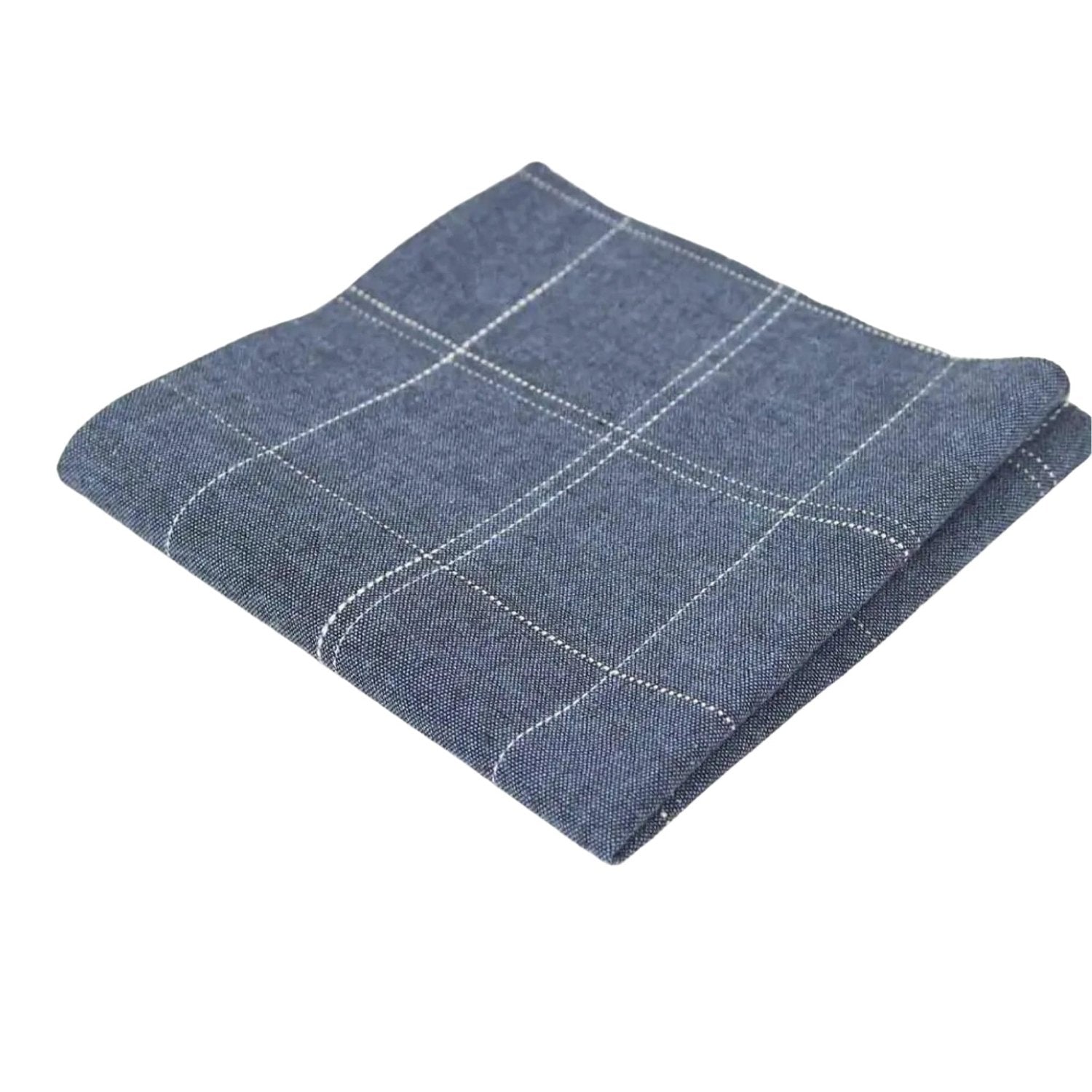 Blue With White Plaid Pocket Square