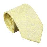 Yellow Silver Paisley Necktie