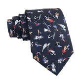 Black with Colorful Fishing Fly Necktie