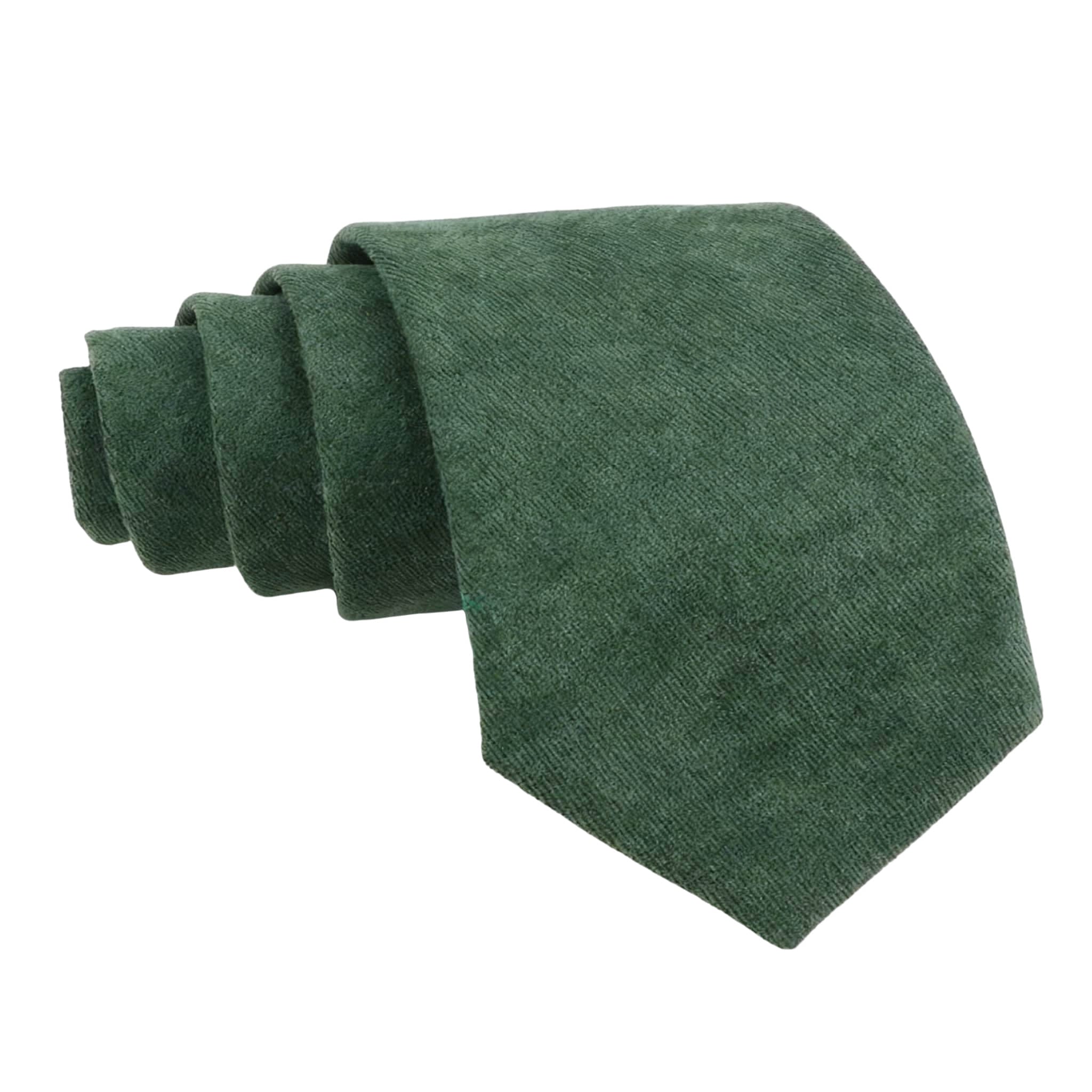 Green None Solid Necktie