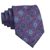 Purple Blue Floral Necktie