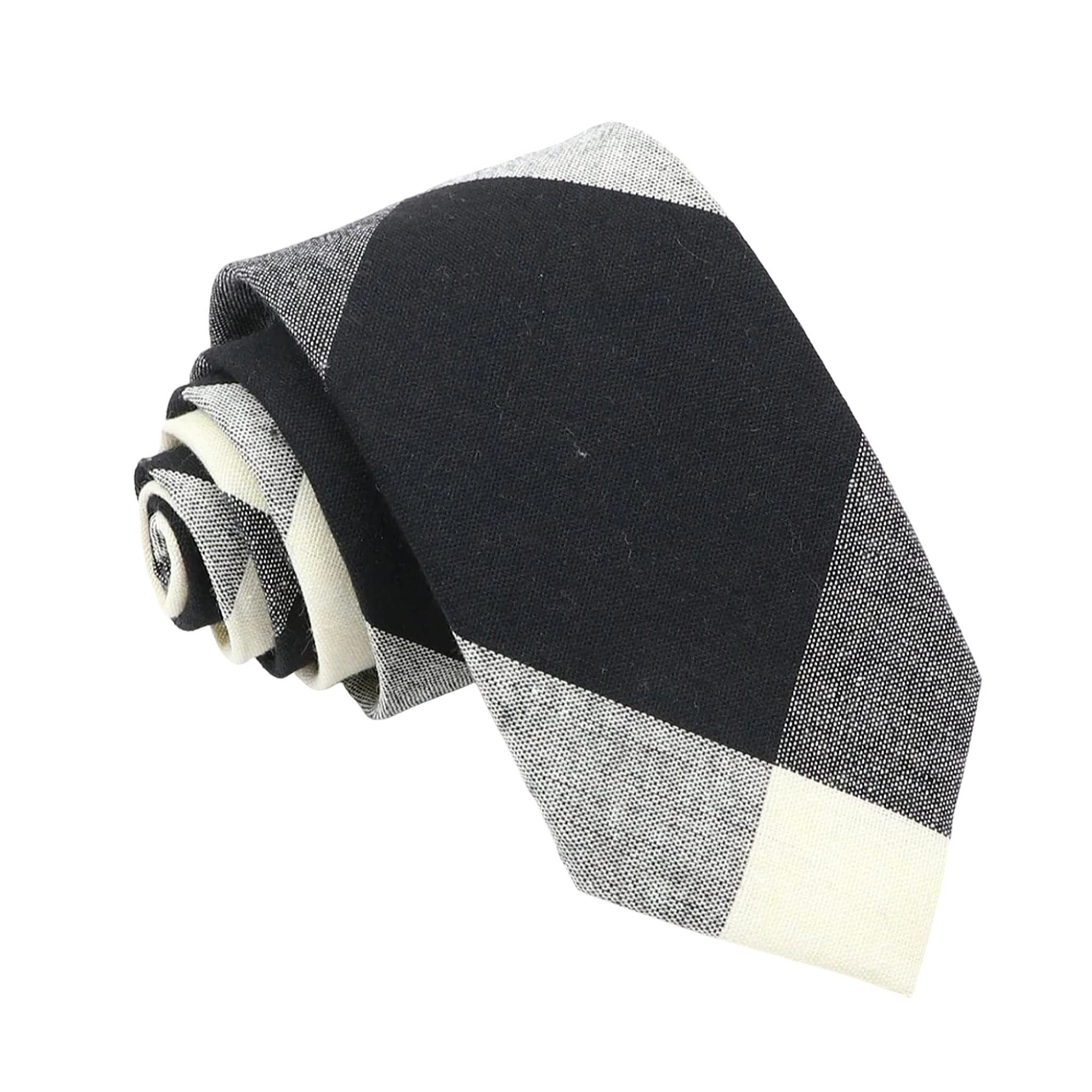 Black White Plaid Necktie