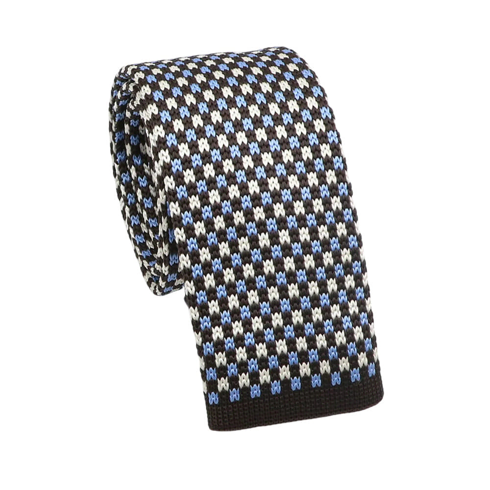 Brown White Dotted Necktie