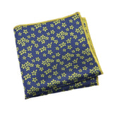 Navy Blue Yellow Floral Pocket Square