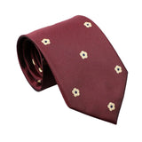 Burgundy Beige Floral Necktie