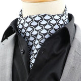 Black Light Blue Floral Ascot