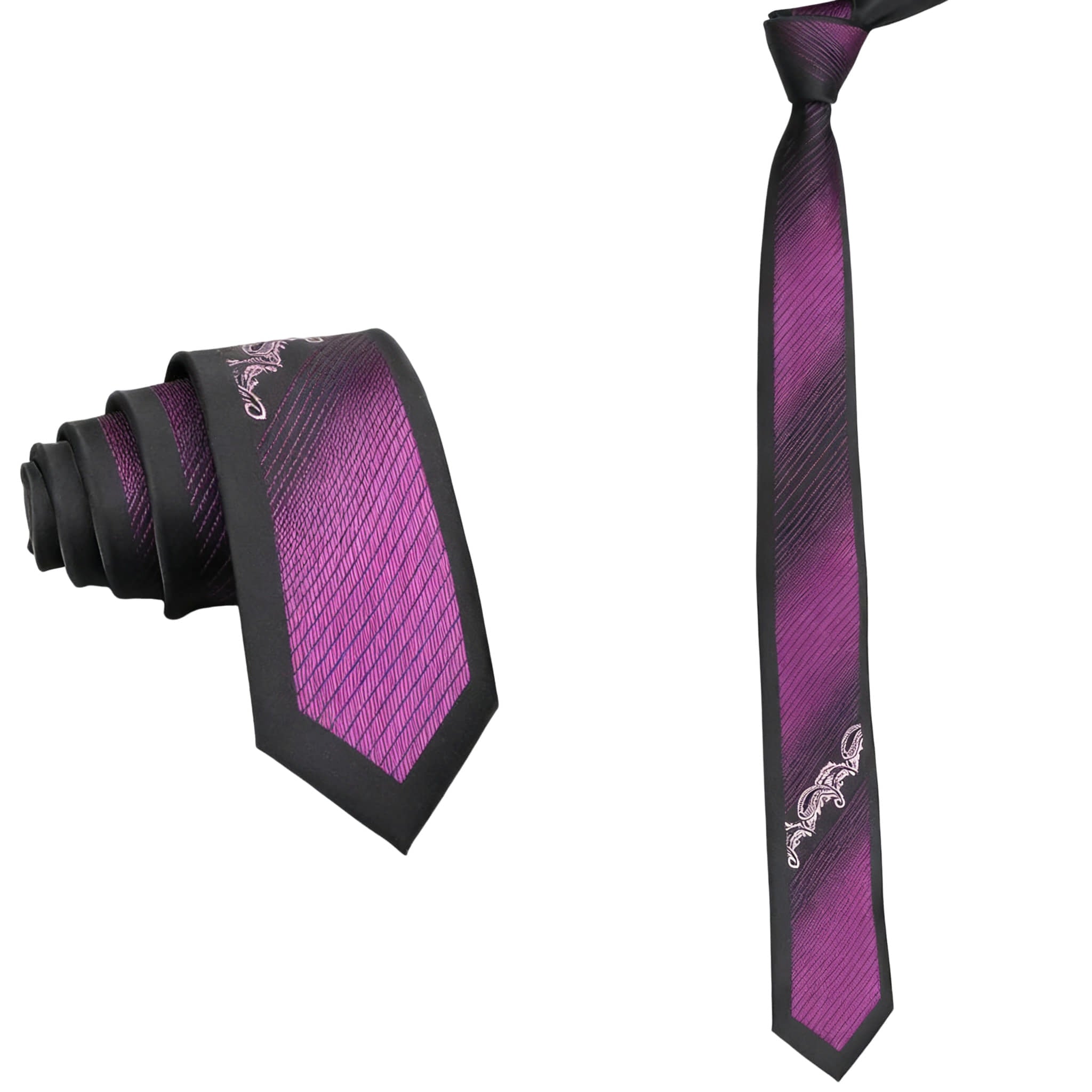 Black Purple Striped Necktie