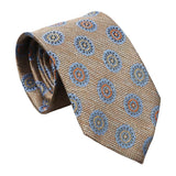 Brown Blue Floral Necktie