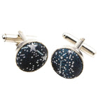 Navy Blue White Dotted Cufflink