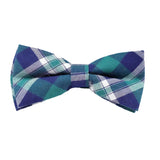 Green White Plaid Bow Tie