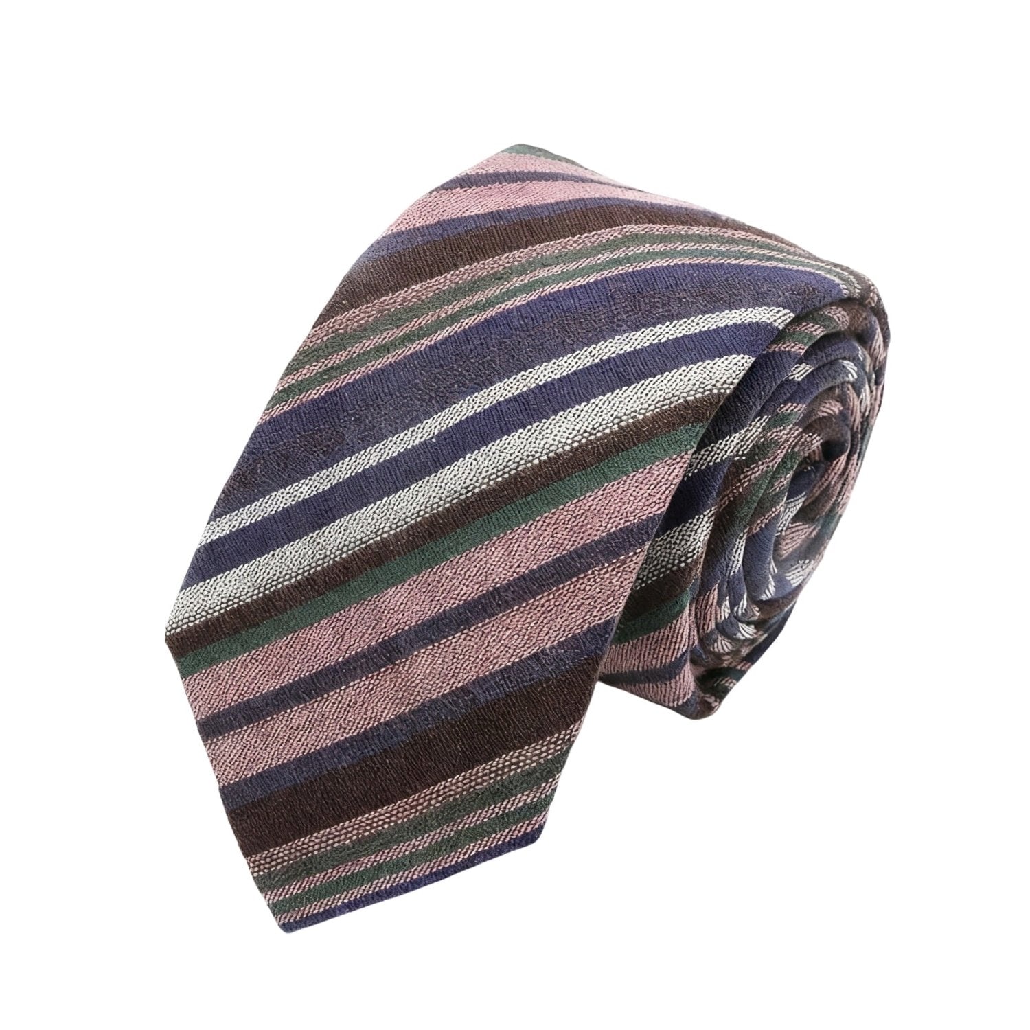 Pink With Multicolor Striped Necktie