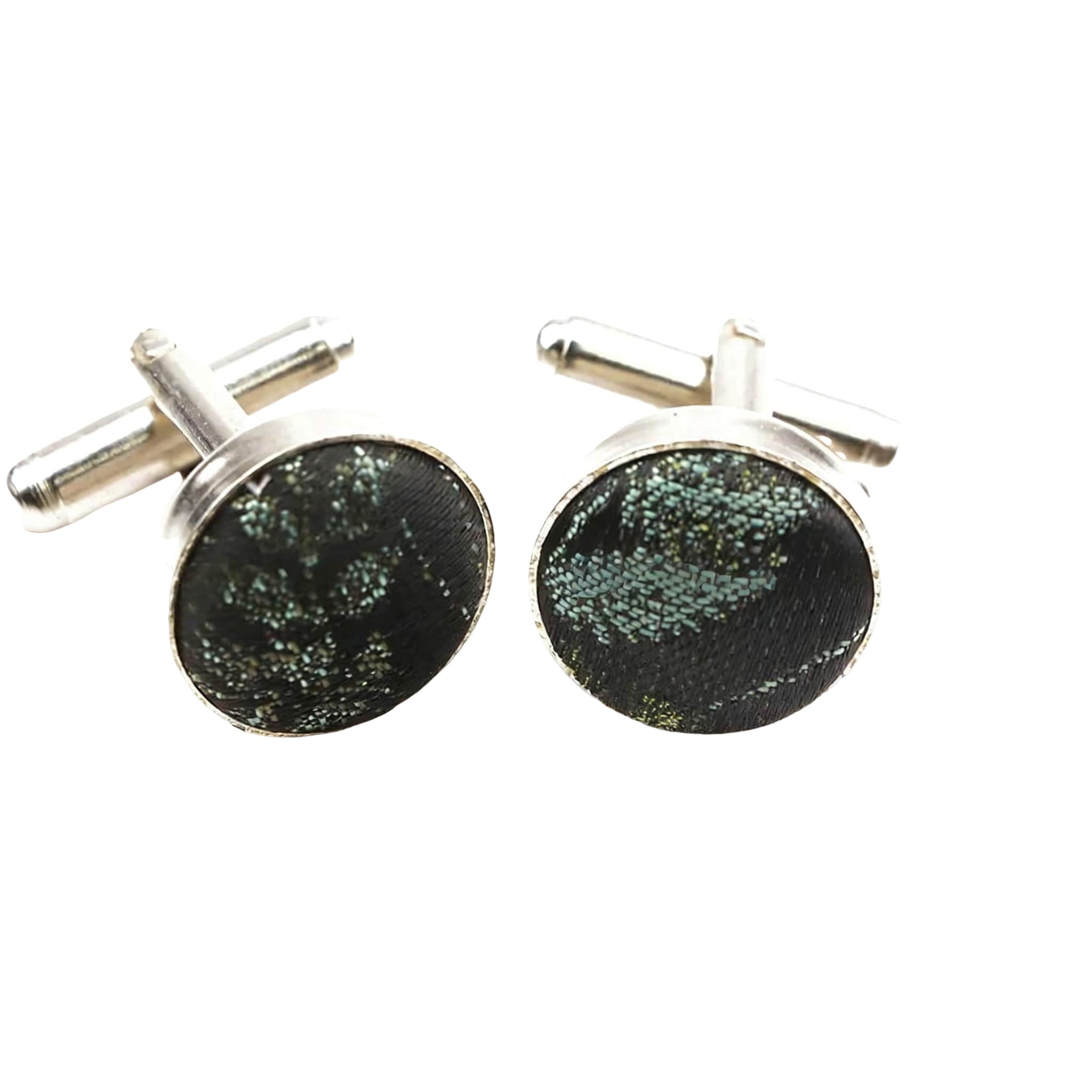 Black Green Abstract Cufflink