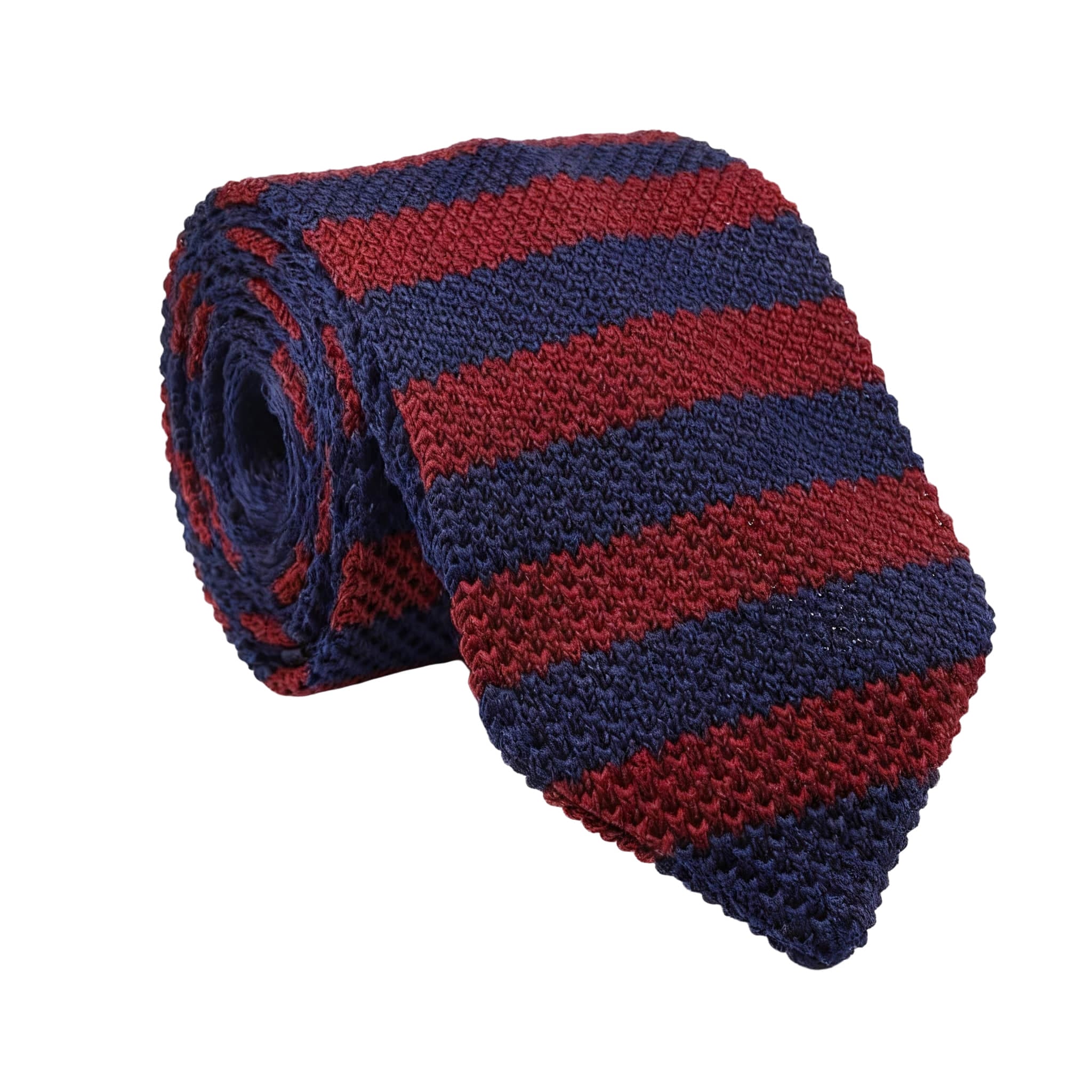 Navy Blue Red Striped Necktie