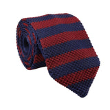 Navy Blue Red Striped Necktie
