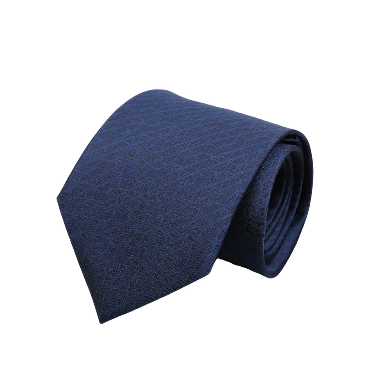 Navy Blue With Blue Diamond Grid Necktie