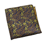 Navy Blue Gold Leaf Pocket Square
