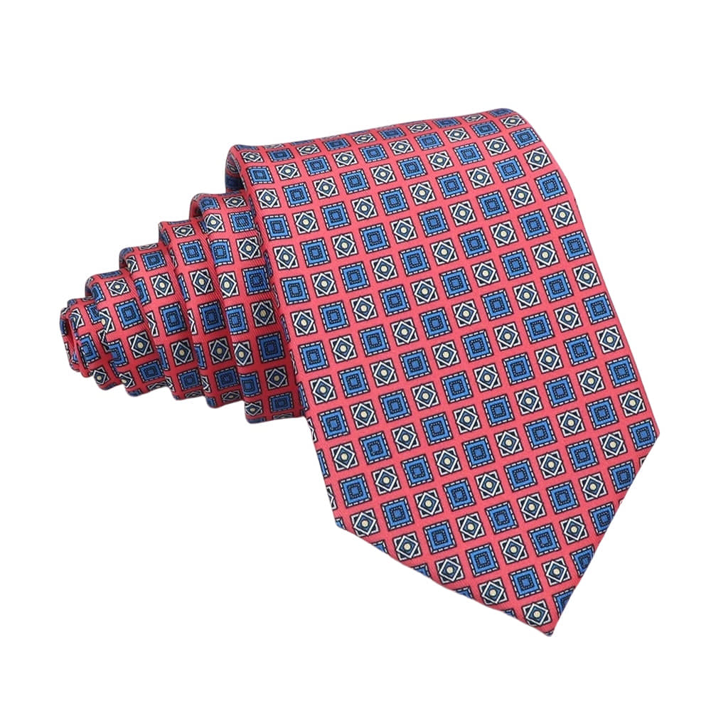 Red Blue Geometric Necktie