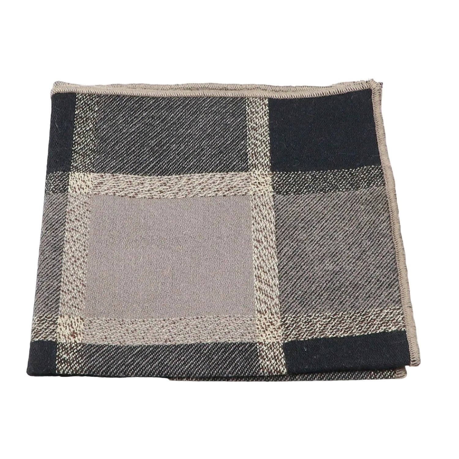 Brown With Beige Plaid Pocket Square