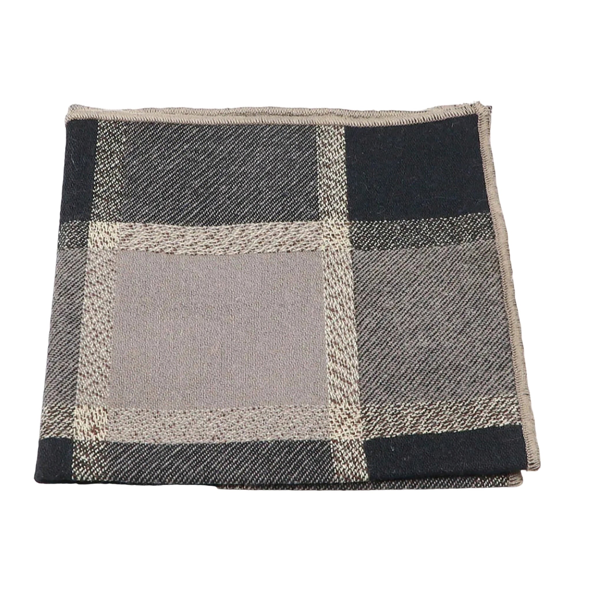 Gray Black Plaid Pocket Square
