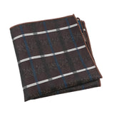 Brown White Plaid Pocket Square