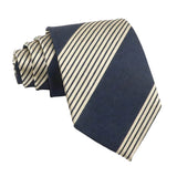Navy Blue Beige Striped Necktie