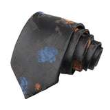 Black Blue Floral Necktie