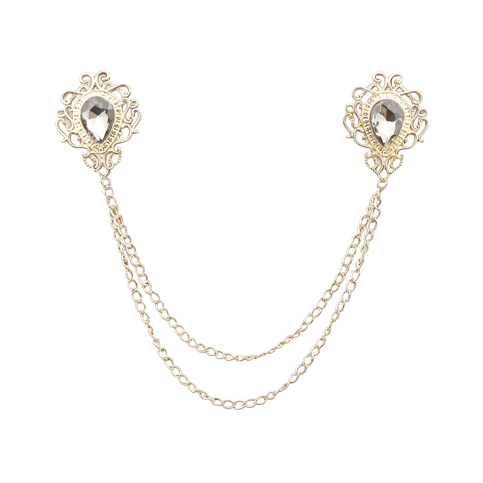 Gold Gray Rhinestone Accessorie