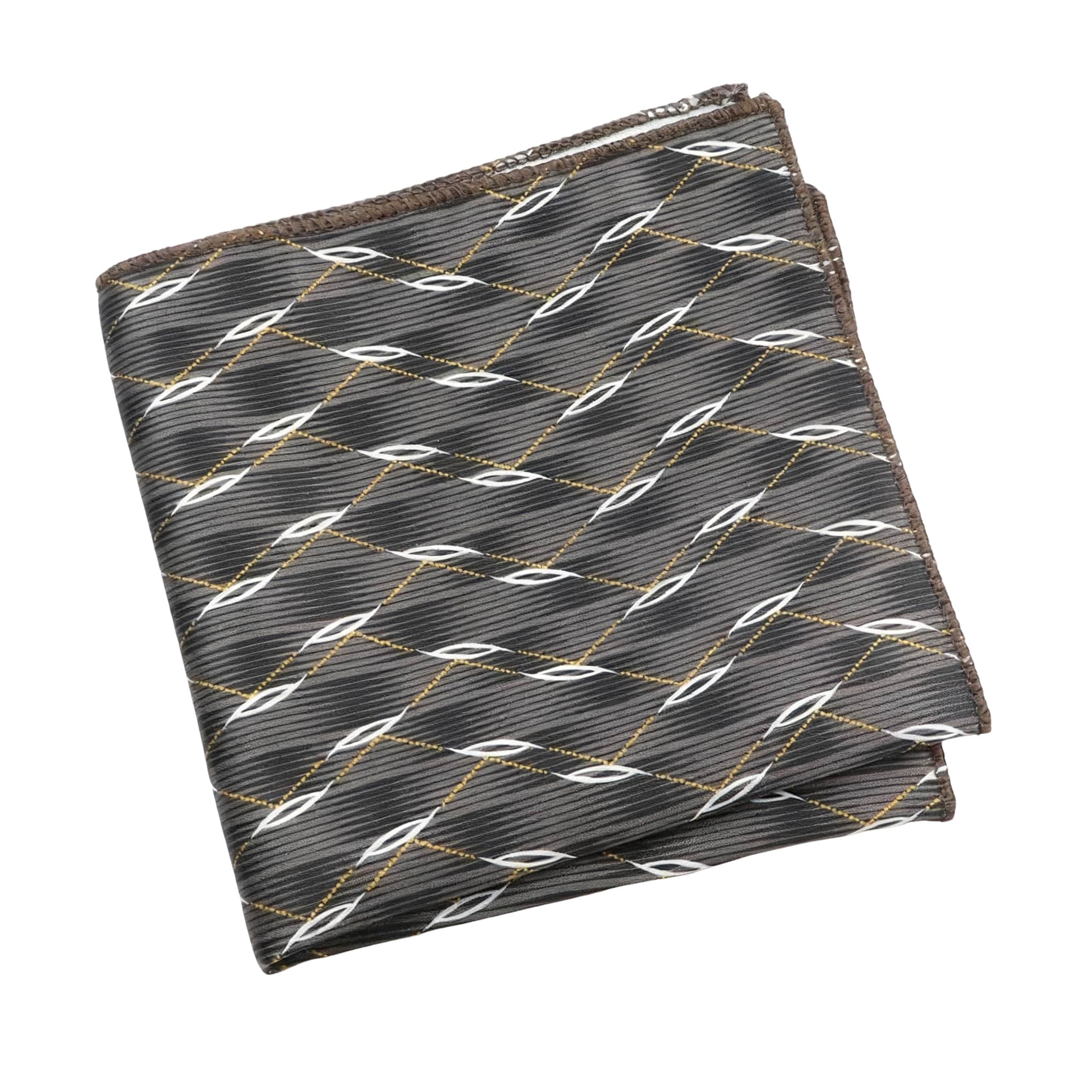 Gray White Geometric Pocket Square