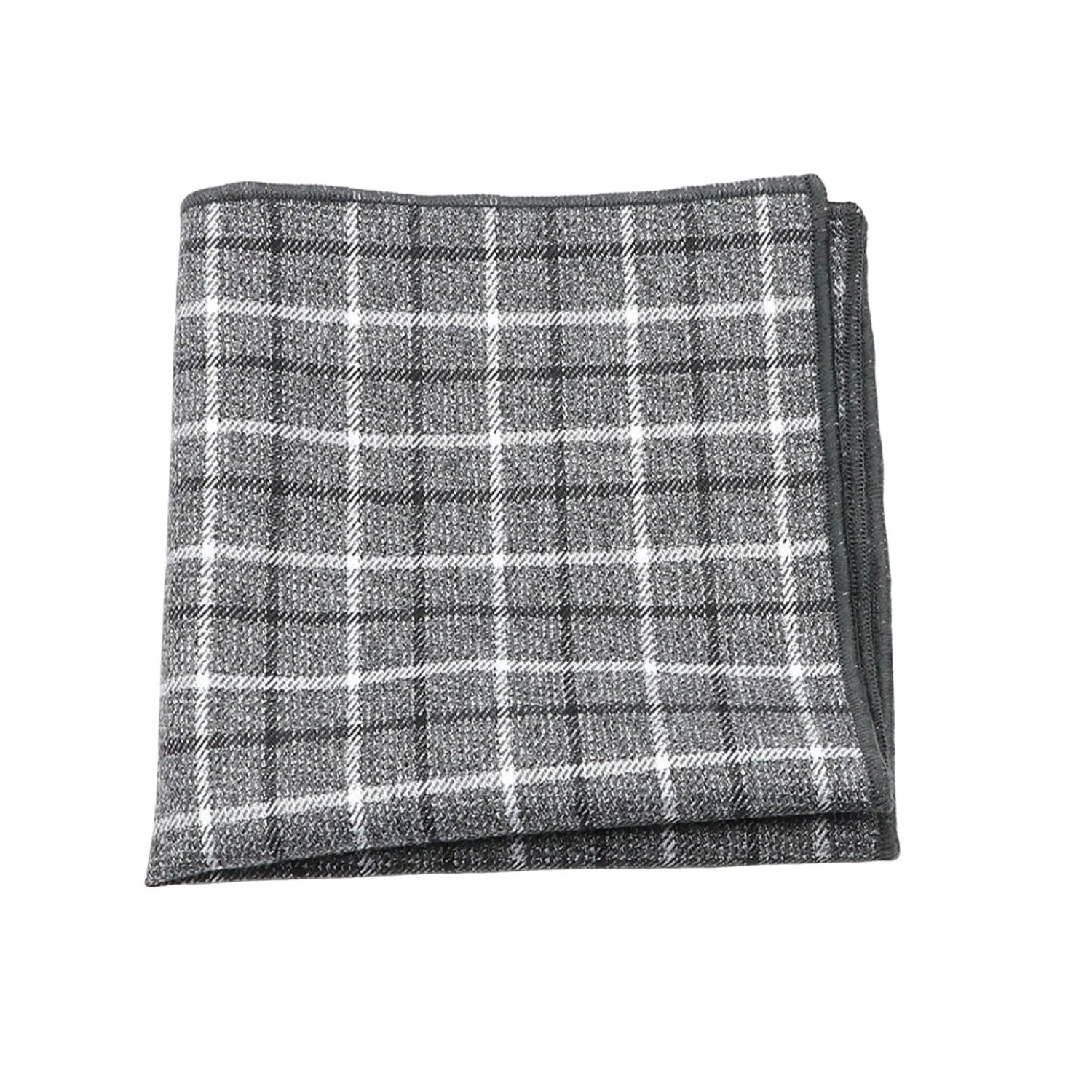 Gray with White Plaid Pocket Square