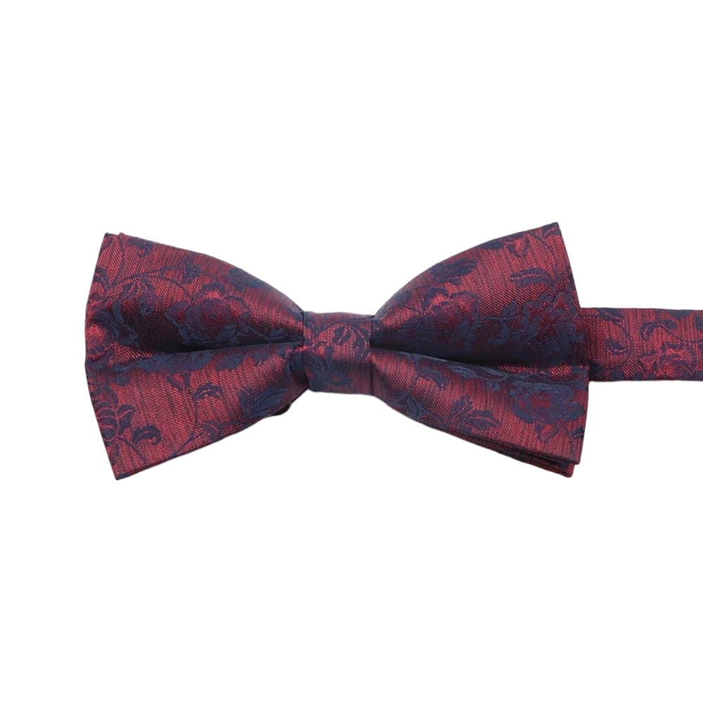 Red Navy Floral Bowtie